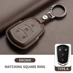 Premium Leather Car Key Case Cover - Elegant and Durable Key Accessory (Brown A1)