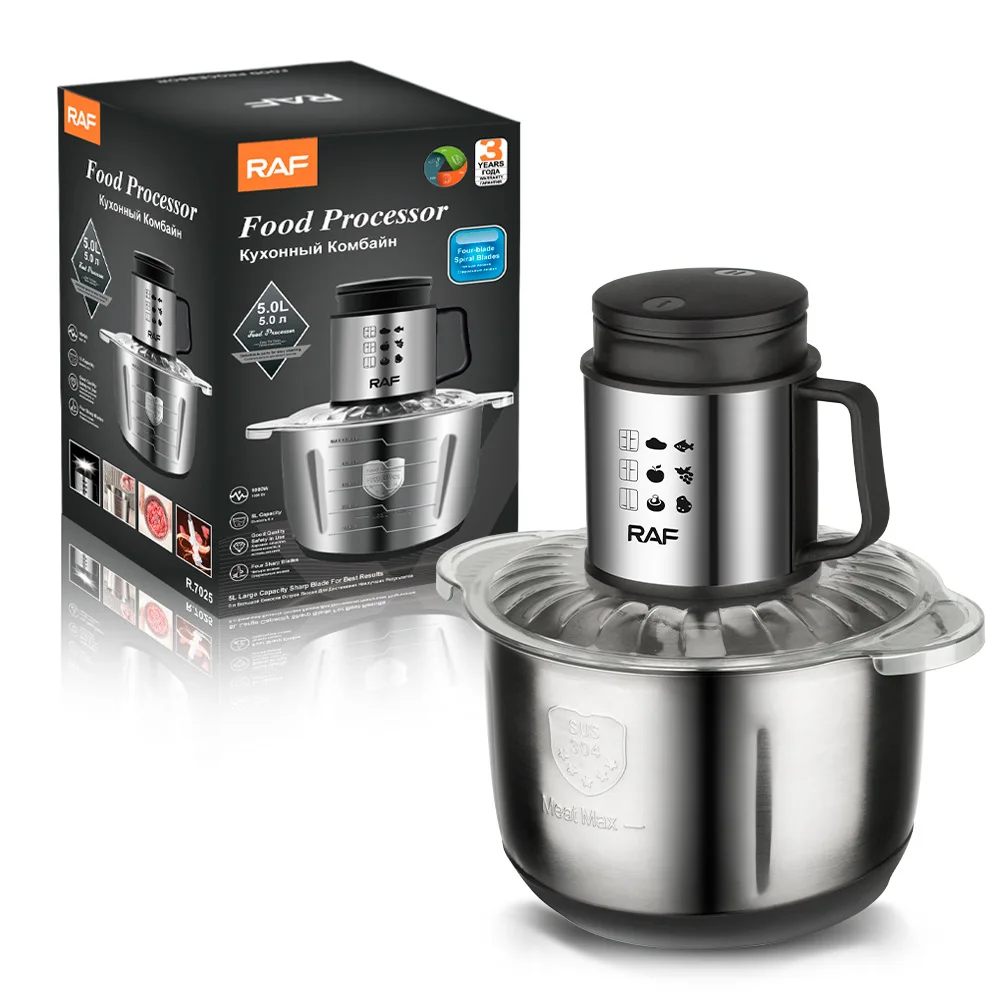 5L Electric Meat Grinder 1000W Multi Household Vegetable Chopper  Food Processor,BPA-free Stainless Steel Mincers for Kitchen 5