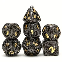 7 Hollow Metal Dice Set Metal Multi sided Dice Metal Dice Set D&D Suitable for Large DND Dungeon and Dragon Role Playing Games 2