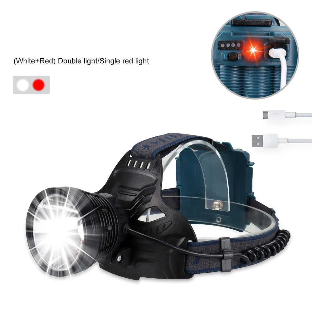 

Светодиодный USB Перезаряжаемый налобный фонарь XHP70 высокой мощности 90000 люмен мощный супер яркий водонепроницаемый фонарик для рыбалки поиска кемпинга