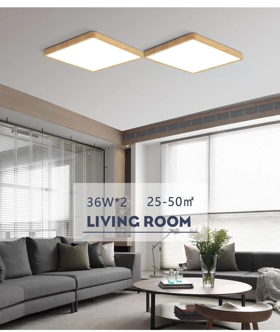 Square LED Ceiling Lights 0.9inch Ceiling Lights 36w24w Smart Remote/App Voice Control Alexa/Google Control Large  Living Room