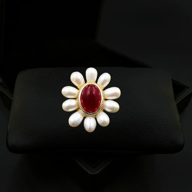 1875 ZY Luxury Handmade Baroque Pearl Brooch Elegant Retro Oval Corsage New Chinese Style Neckline Pin Accessories Women Jewelry