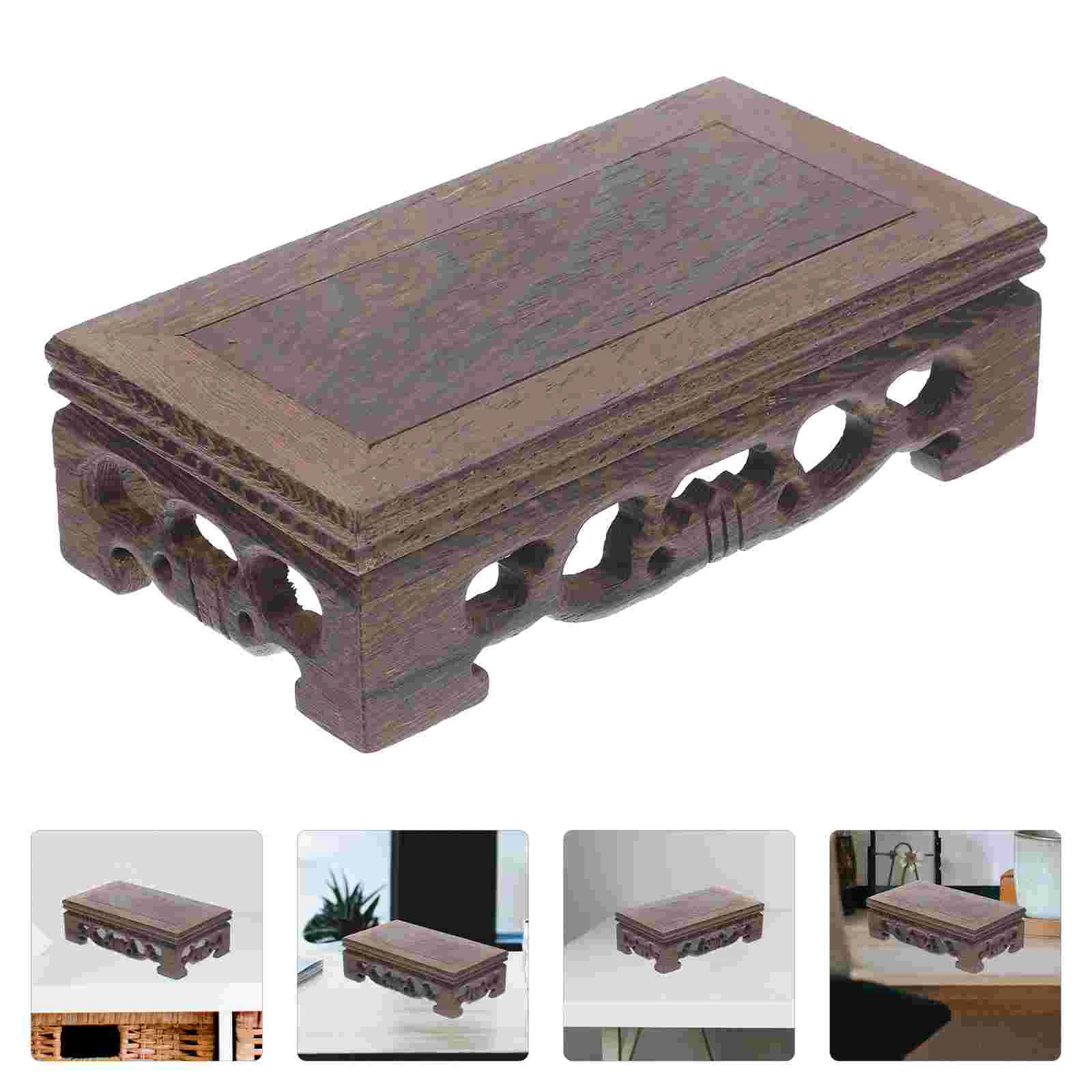 

Solid Wood Lifting Base Crafts Stand Wooden Plant Rack Planter for Home Holder