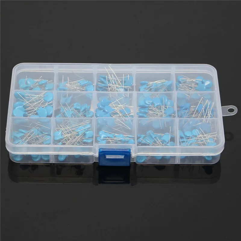 15Values*20Pcs Capacitor Set High Voltage Ceramic Capacitors Assortment Assorted Kit Box 1nF 2.2nF 10nF 22nF 0.47nF 0.56nF-10nF