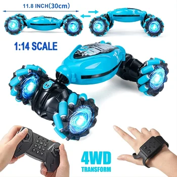 Auto RC con Controllo Gestuale, 4WD 2.4G, Veicolo Telecomandato per Tutti i Terreni, Auto RC Acrobatica a 360° °   Flips con musica e luci