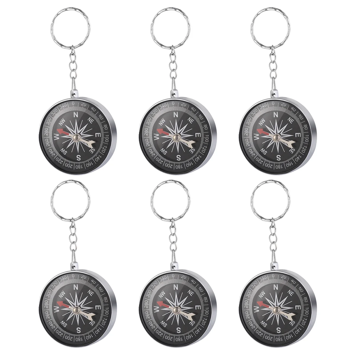 

Compass Key Chain Compass Key Ring Bag Pendant Compass Keychain Silver Compass Bag Pendant for Kids Camping Hiking