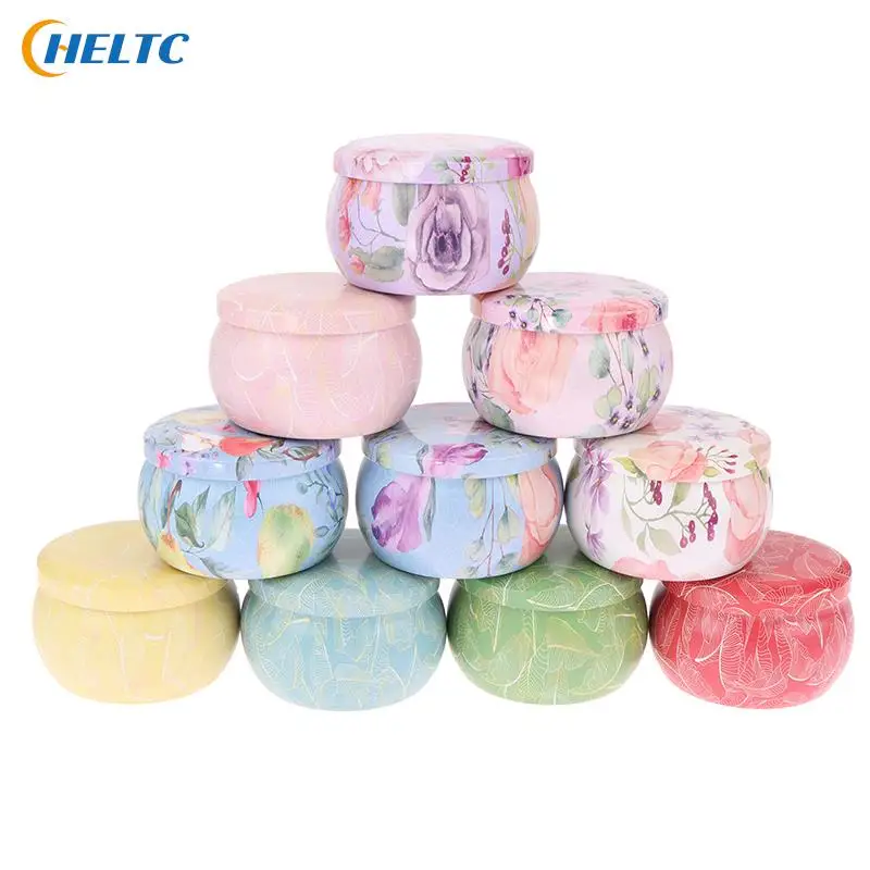 4OZ Tin Plate Sealed Jar Metal Candle Tin Jars Candy Box Rose Tea Pot Jewelry Storage Organizer Tinplate Christmas Packing Case