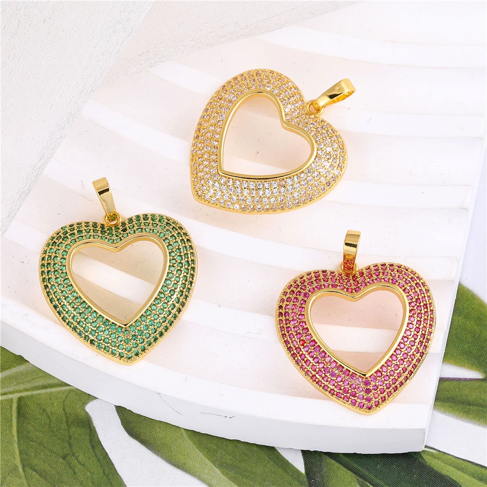 Juya handgemachte 18 Karat echt vergoldet Zirkonia Tier Bär Panda Liebe Herz Charms für DIY Mode Anhänger Schmuck herstellung – Detail 2
