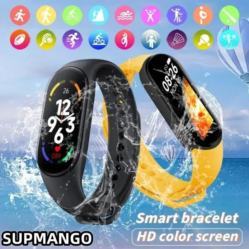 Color Blocks Smart Band Bracelet Watch Connects Bluetooth Active Tracker