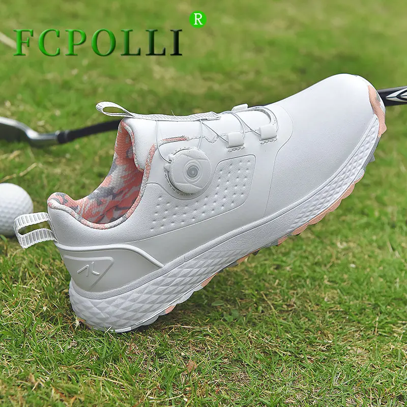 

Professional Men Golf Sneakers Anti Slip Sport Shoes For Women Quick Lacing Golf Training Man Leather Leather Golf Shoes Woman