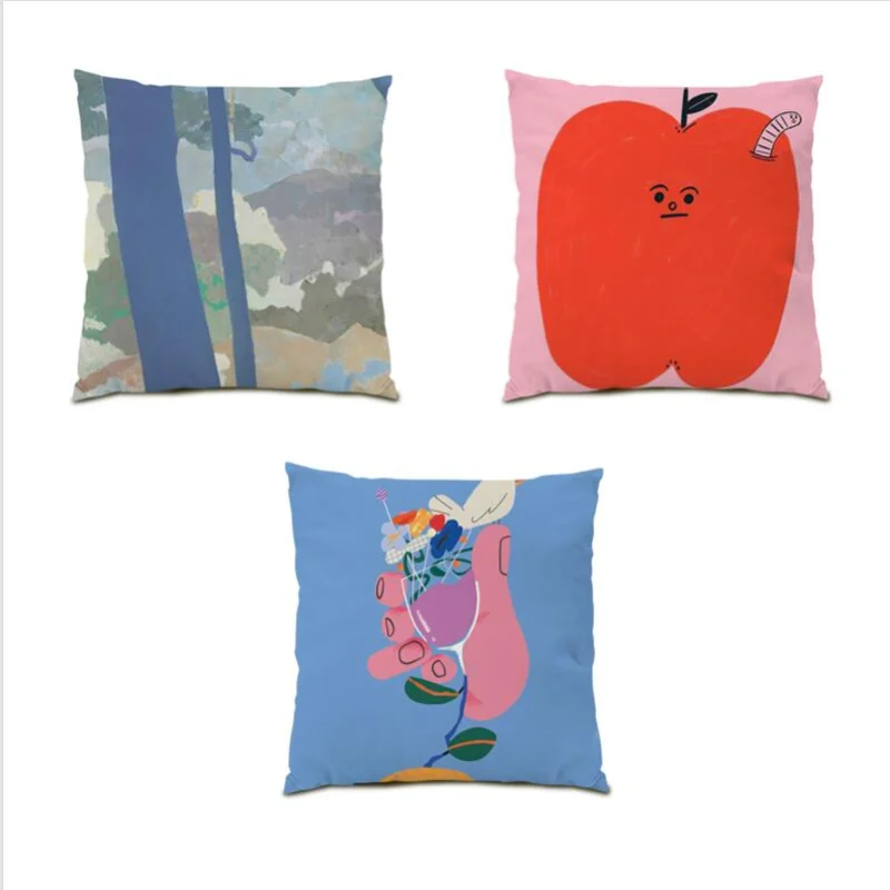 

Cute Pillow Cover Autumn Decoration Home Street Art Cushion Covers Abstract Throw Pillow Covers Modern Simple Sofa E0348G