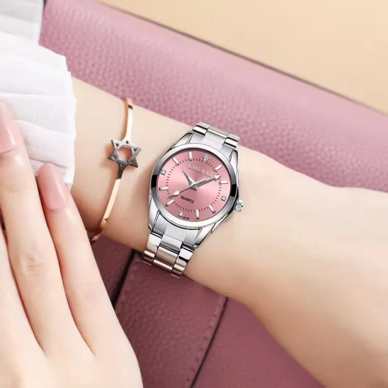 CHENXI 021B Elegant Women's Quartz Watch Luminous Waterproof Stainless Steel Strap Simple Casual Ladies Business Wristwatch 3