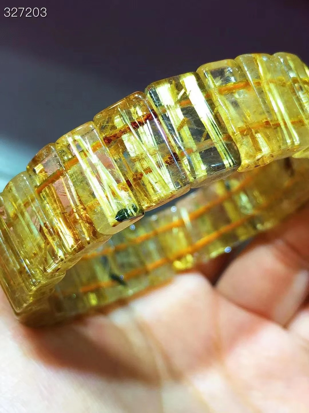

Natural Gold Rutilated Quartz Beads Bracelet 14.7x8x4.7mm Women Men Brazil Rutilated Flower Wealthy Stone AAAAAA