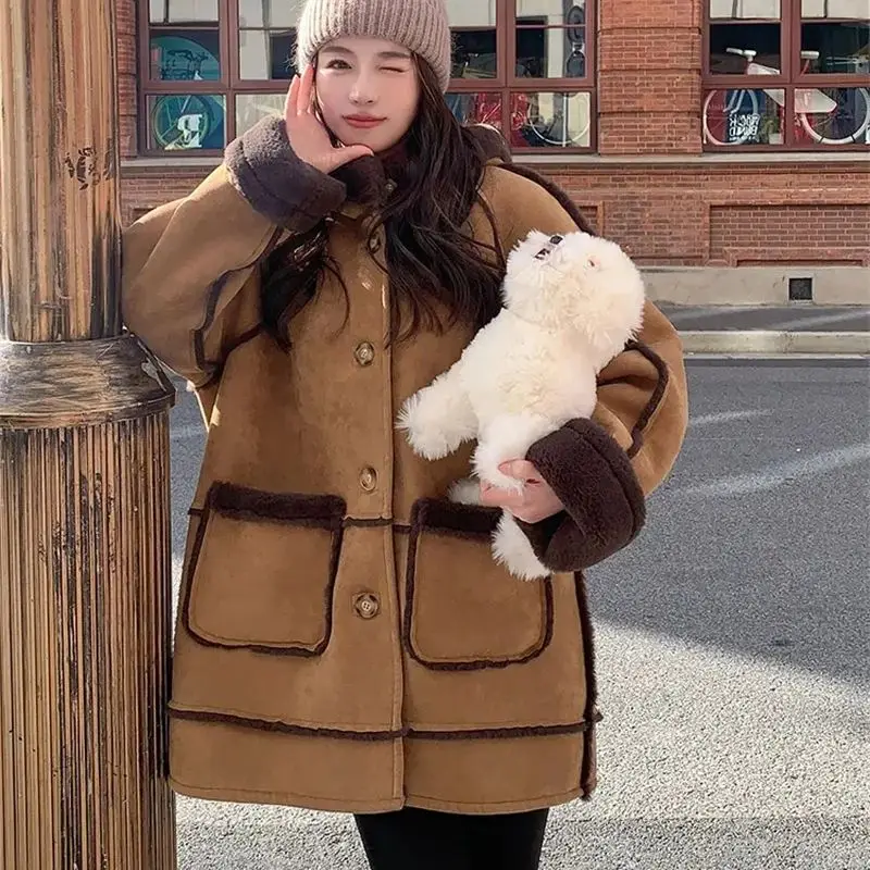 Maillard Lamb Wool Coat Women's Leather Wool One piece 2024