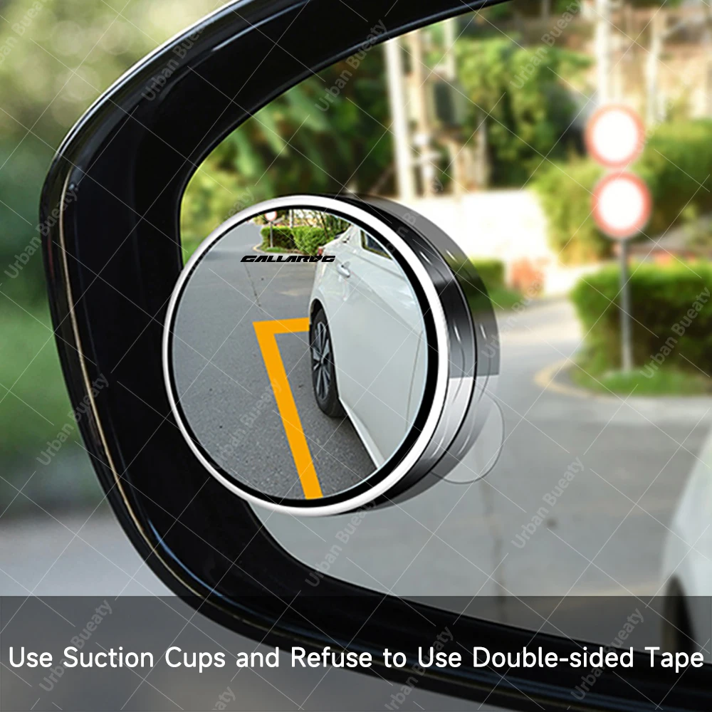 Specchietto Retrovisore Ausiliario Per Punto Cieco Con Cornice Rotonda Grandangolare Per Lamborghini Sesto Elimento Sian Spyder Sv Urus Veneno Veneno