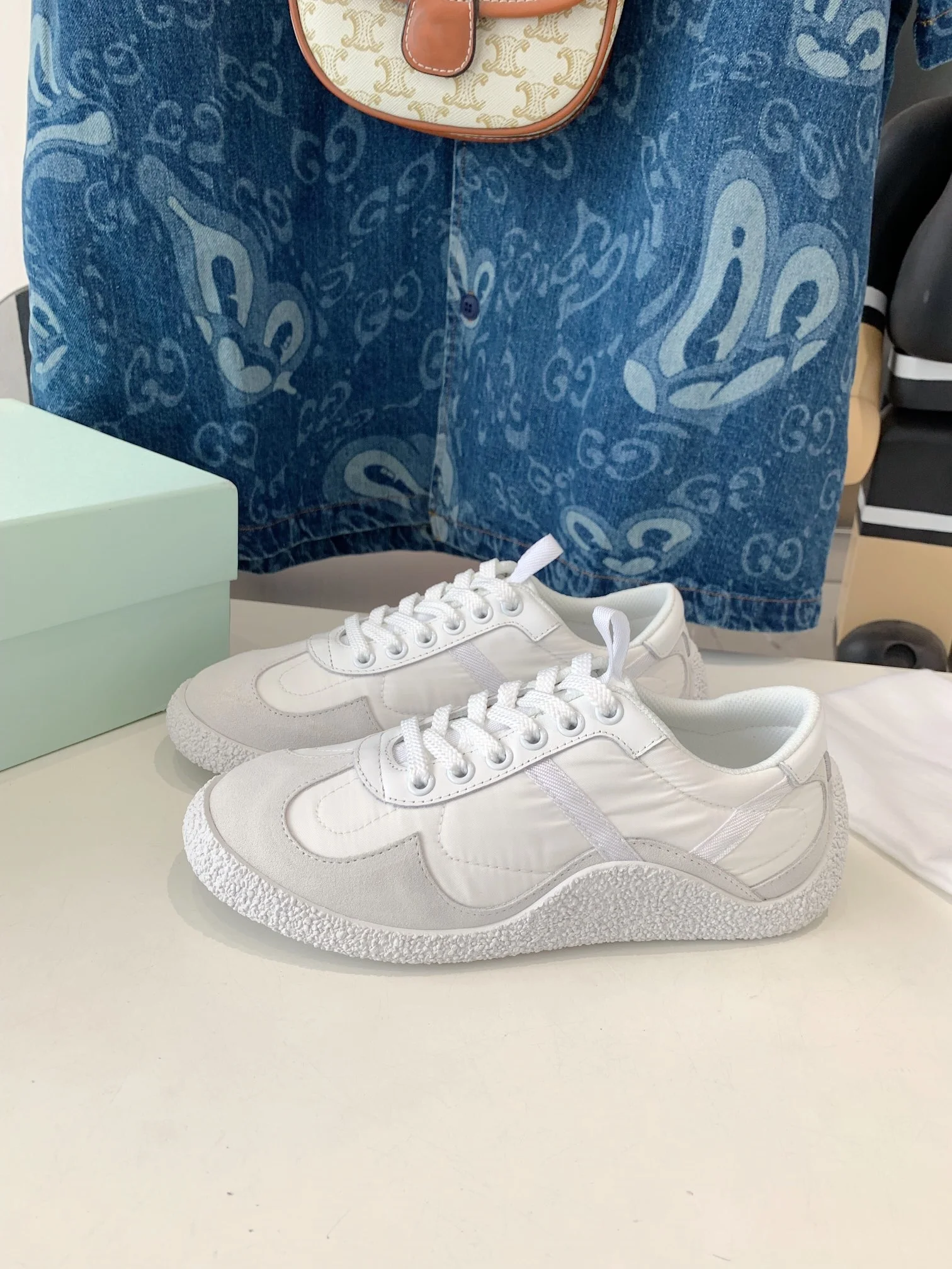 Retro thick soled lace training shoes, sports and leisure shoes, women's leather breathable shoes