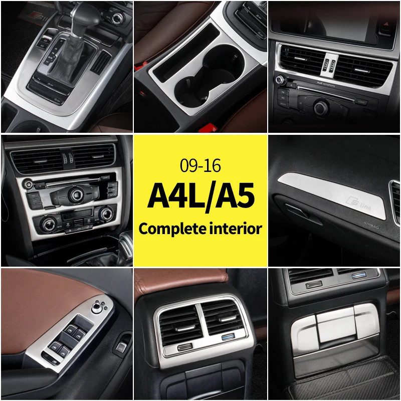 

Car Center Console Gearshift Panel Decoration Sticker Trim For Audi A4L/ A5 2009-2016 Stainless Steel CD Frame Accessories