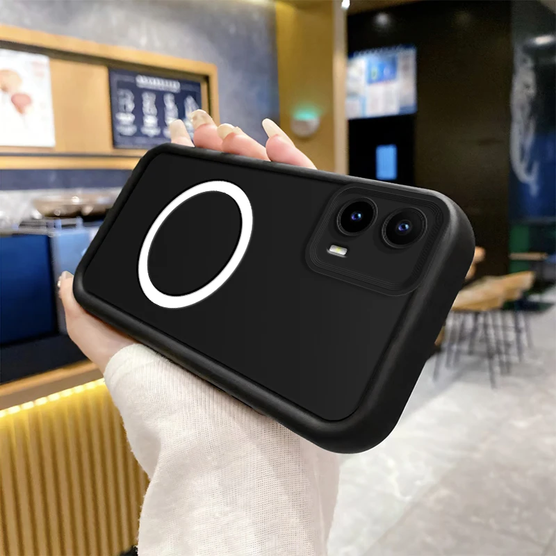 Shockproof Silicone Soft Protective Phone Case with Magnetic Sticker - Bumper Cover