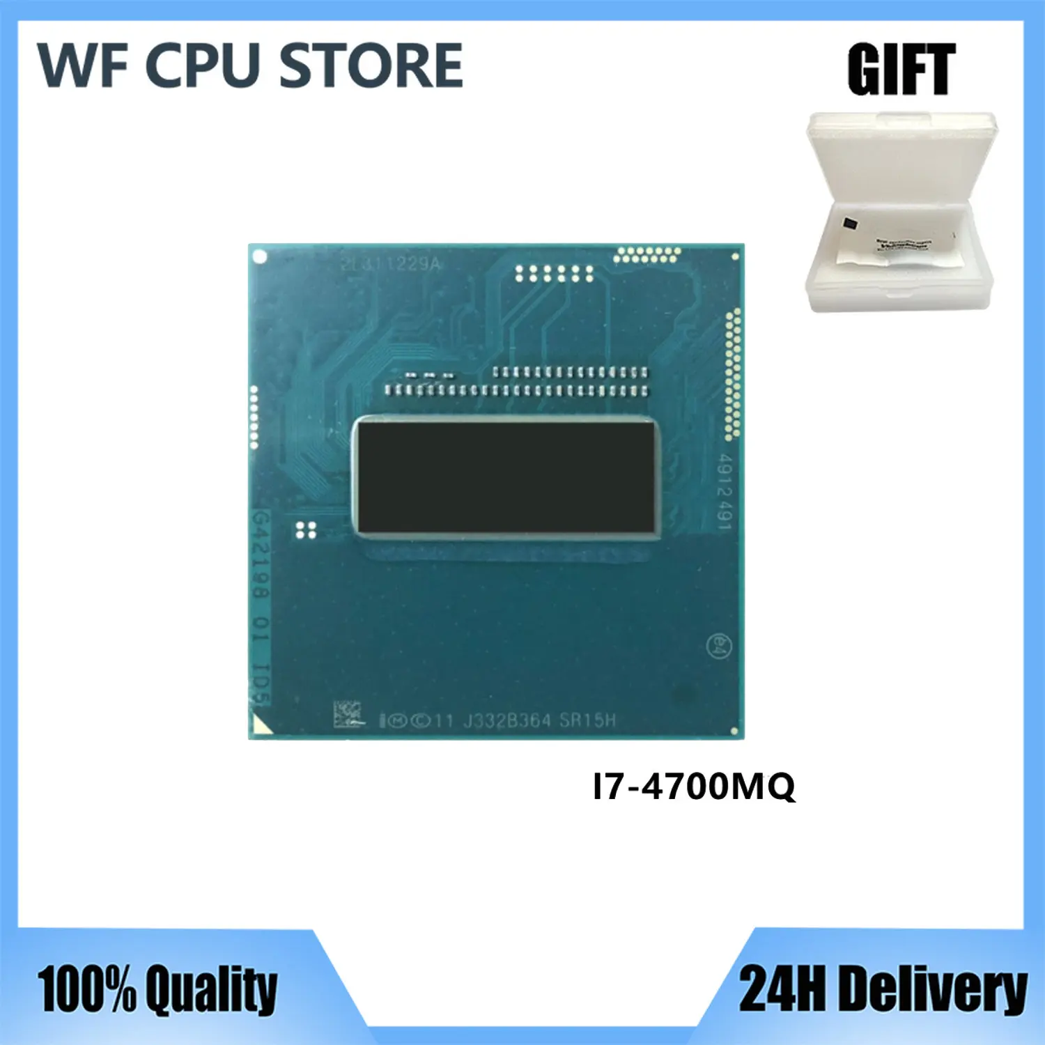 

Intel Core i7-4700MQ i7 4700MQ SR15H 2.4 GHz Quad-Core Eight-Thread CPU Processor 6M 47W Socket G3 / rPGA946B
