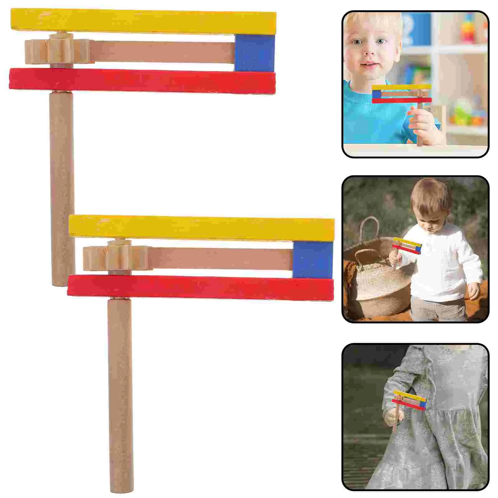 Hand Castanet Educational Long Handle Wooden Kids Percussion Instrument Castanets Children for