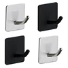 Self Adhesive Wall Hook Coat Rack Key Holder Towel Hooks Bedroom Stainless Steel Clothes Rack Kitchen Bathroom Accessories 1