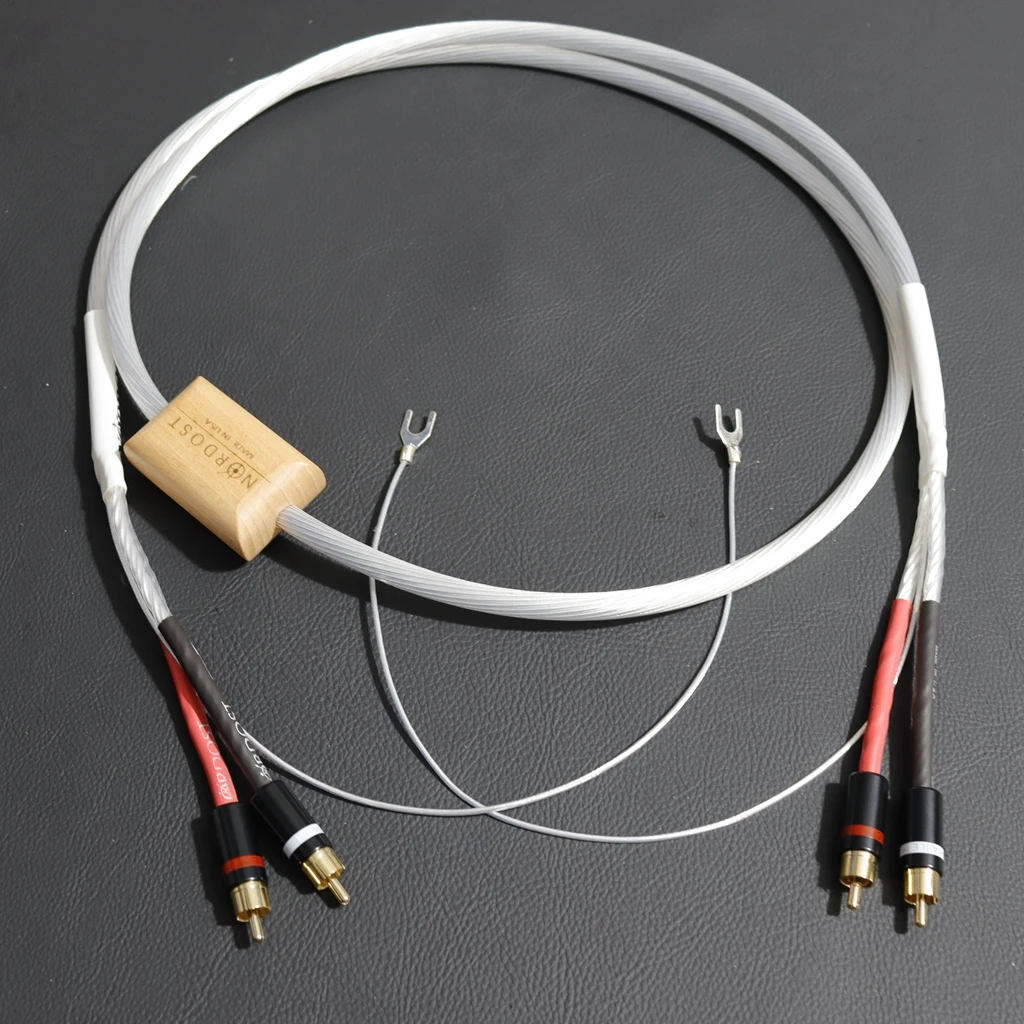 

Nordost Audiophile LP Vinyl Record Tonearm Phonograph Cable Odin OCC silver conductor HiFi Audio RCA line with Ground Wire