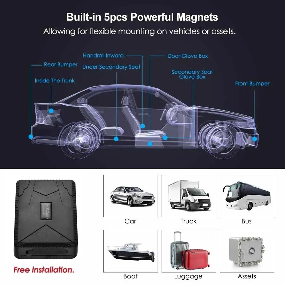 4G 자동차 GPS 추적기, TK915 GPS 로케이터, 10000mAh 자석 방수, IP65 GPS 자동차 추적기, 변조 경고, 평생 무료 앱