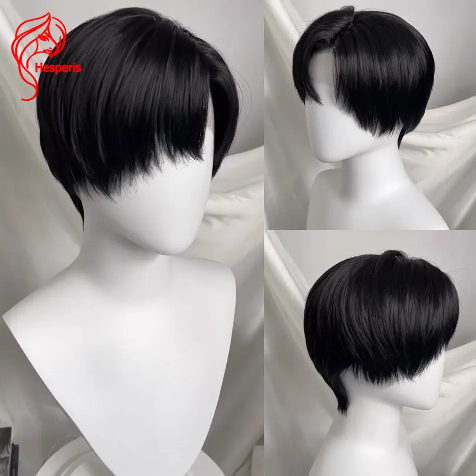 Hesperis Male Human Hair Wigs Natural Color Short Pixie Bob Cut Full Lace Wigs Men's Brazilian Glueless Human For Men