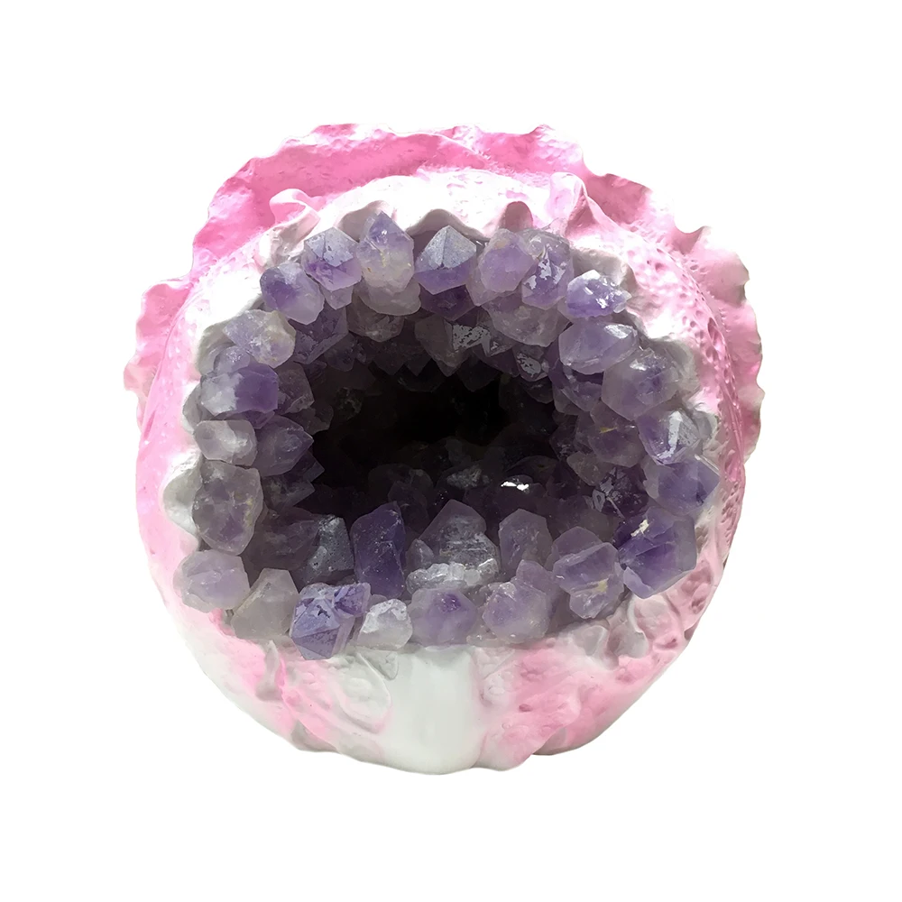 

1pc Resin Shell Inside Natural Crystal Jewelry Holder Ornament USB Night Light Gift Home Decorations