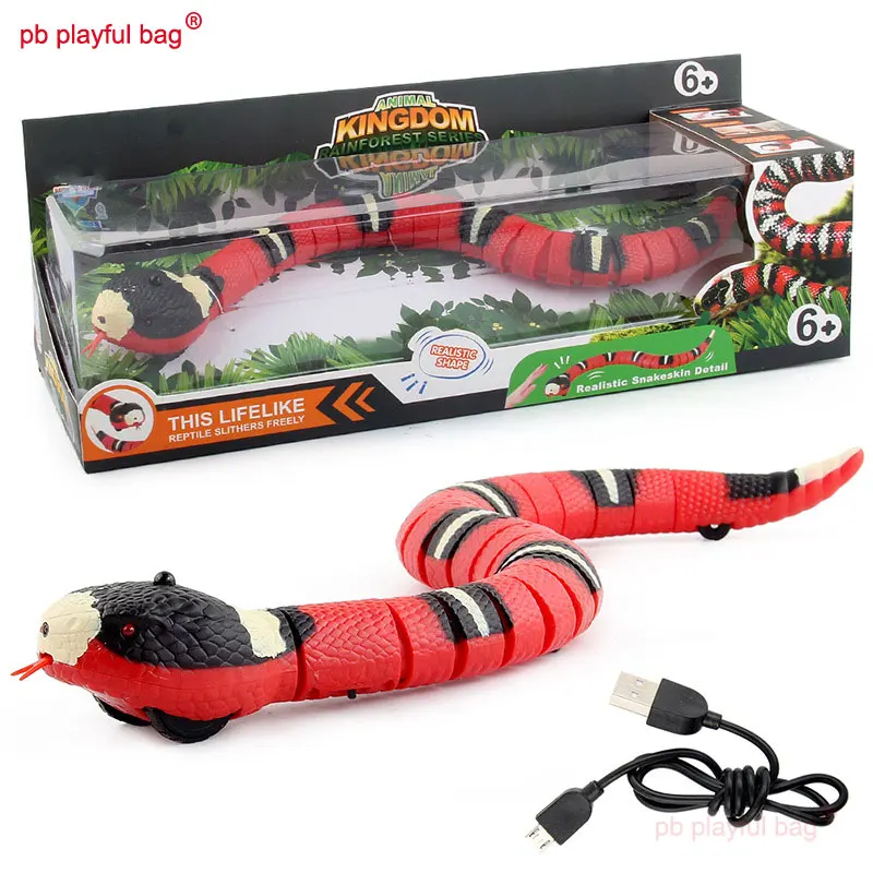 

PB Playful Bag Electric Toy USB Charging Reptile Rattlesnake New Strange Trickery Inductive Obstacle Avoidance Kid Gift VG37