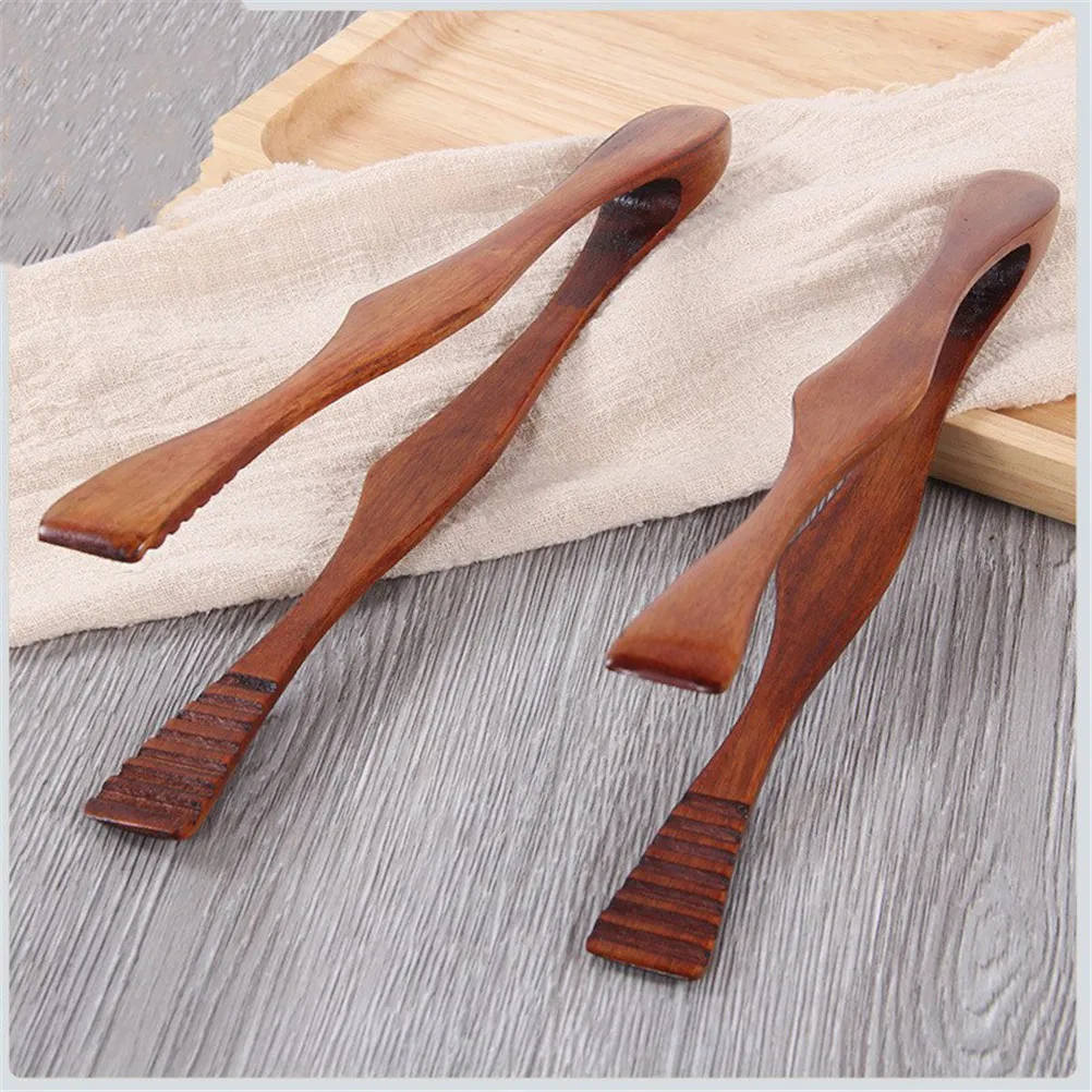 Bamboo Tongs Wooden Food Tongs 1Pc Bamboo Cooking Kitchen Tongs Food BBQ Tool Salad Bacon Steak Bread Cake Wooden Clip Home Kitchen Utensil