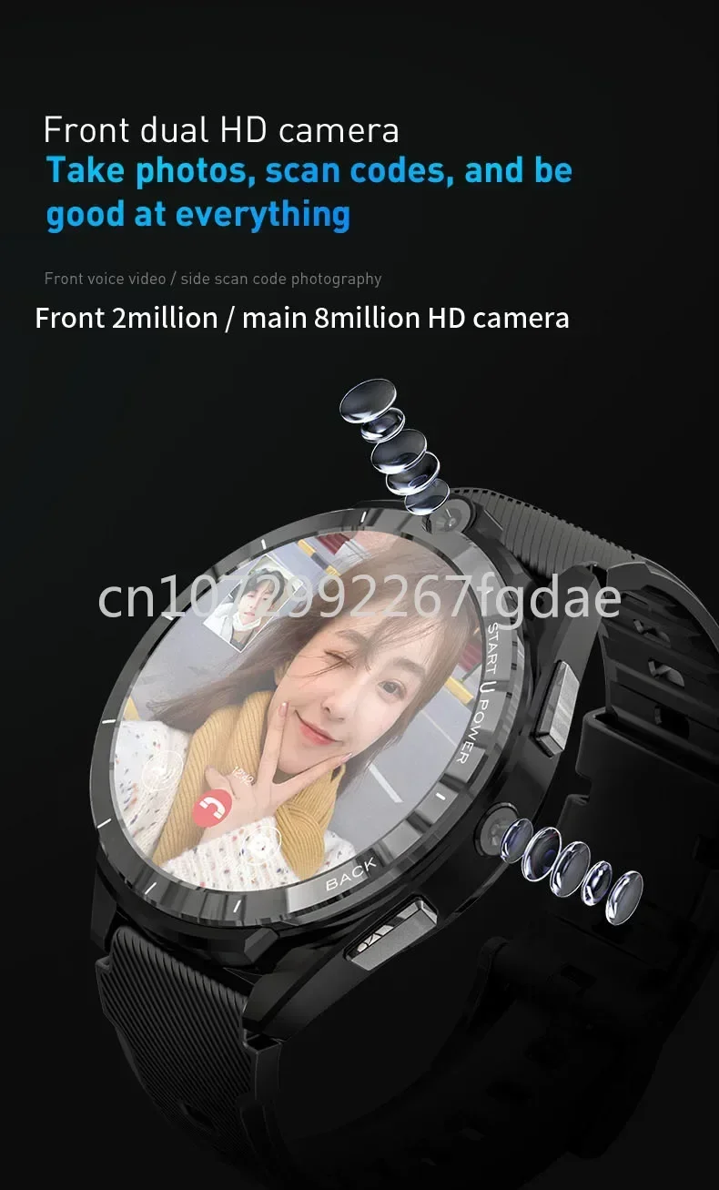 LEMFO LEM16  6+128G 美品 フルAndroidスマートウォッチ MON16-メンズレザースポーツウォッチ,SIMカード付きスマート