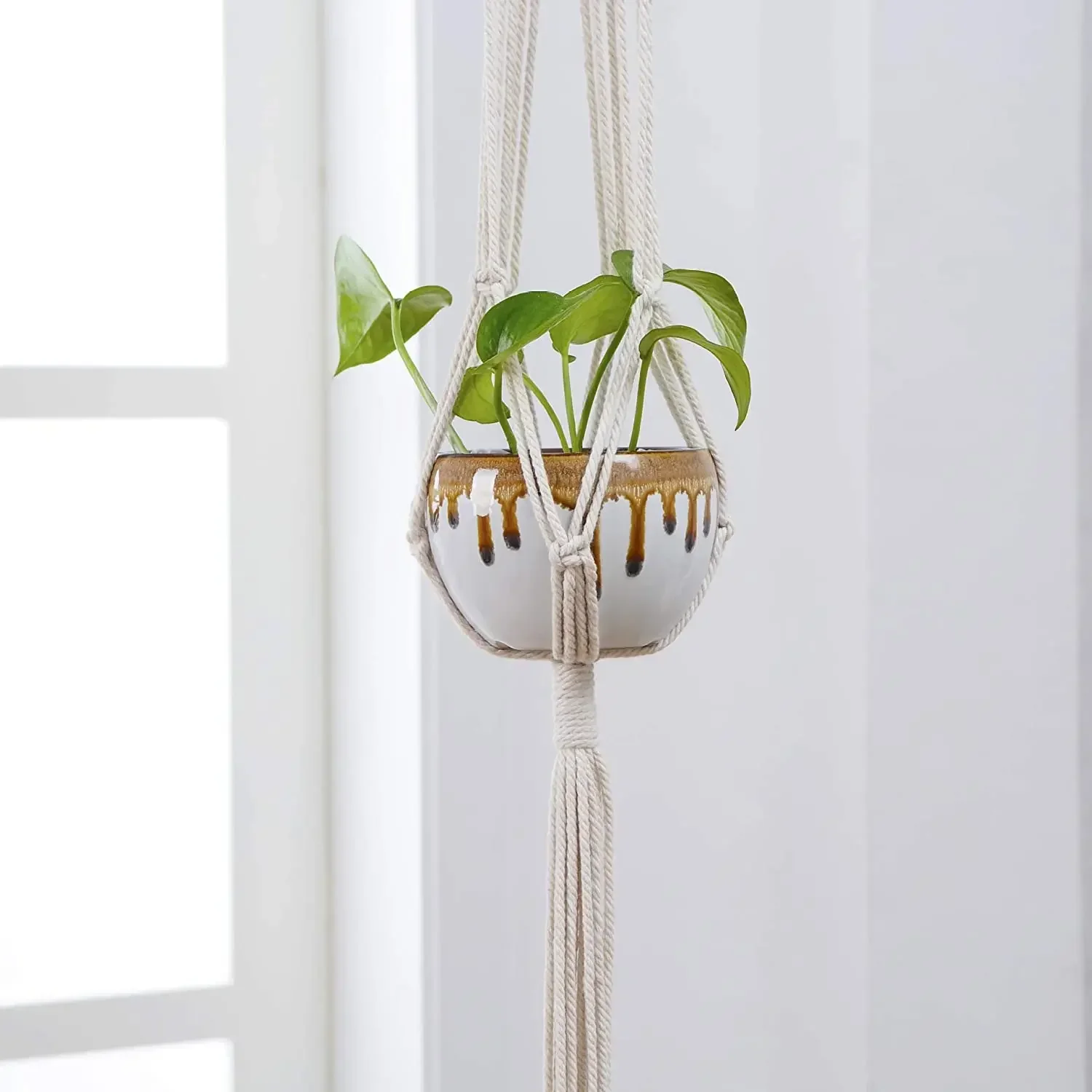 Hanging Basket Macrame Wall Hanging Planter Hangers Air Plant Home Decoration Handcrafted Plant Hangers Home Garden Supplies
