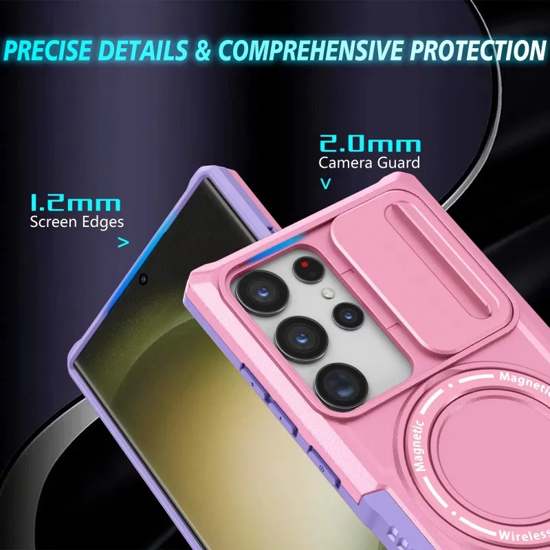 Hybrid Armor Case with Magnetic Wireless Charging and Car Holder Integration