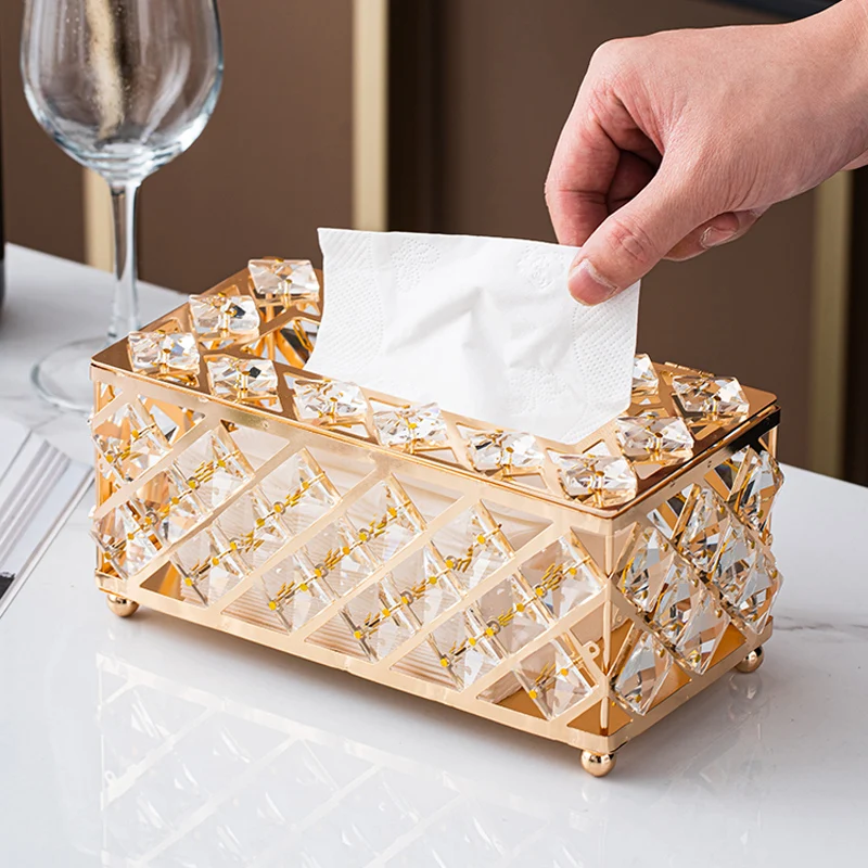 Golden Glass Tissue Box Organizer Set 2 Golden Glass Tissue Box Organizer Set 2