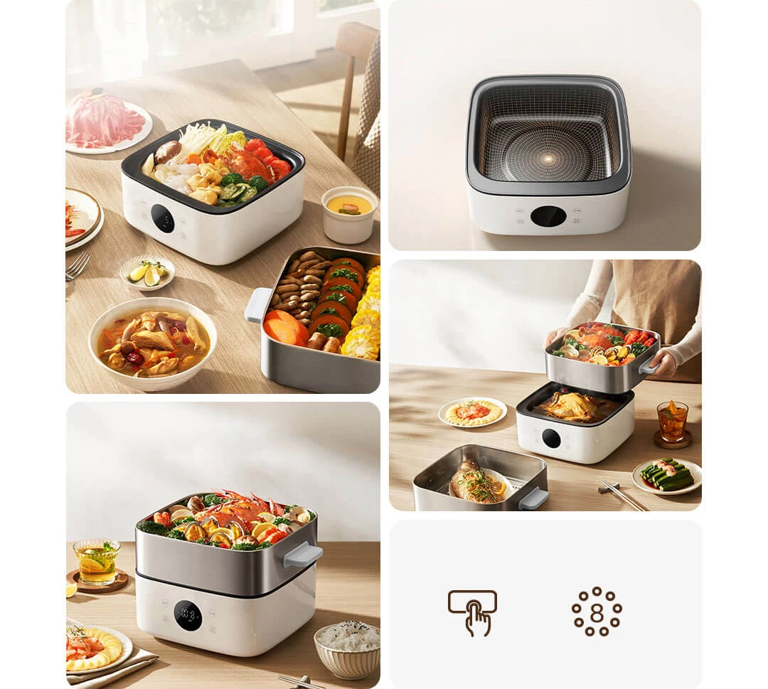Description Picture 4 of item2024 Iconic Brand MIJIA Multi-Function Electric Steamers S1 13L Pressure Multicooker Steamer Food Warmer 1500W 304 Stainless Steel