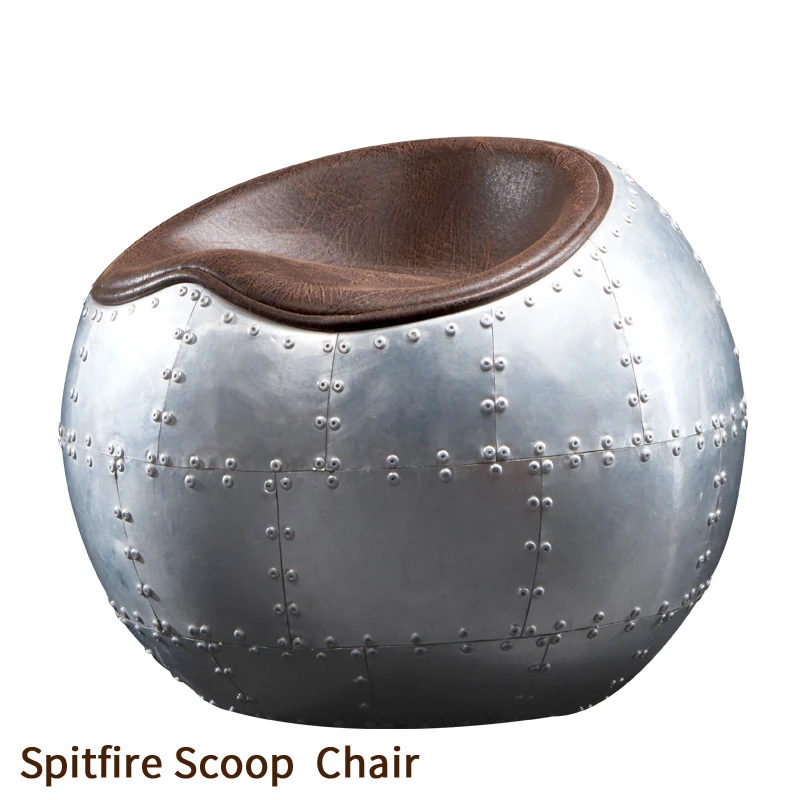 

Spitfire Scoop Chair Nail Aluminum Leather Ball Bench Rivet Leather Art Short Bench Industrial Style Metal Shoe Changing Bench