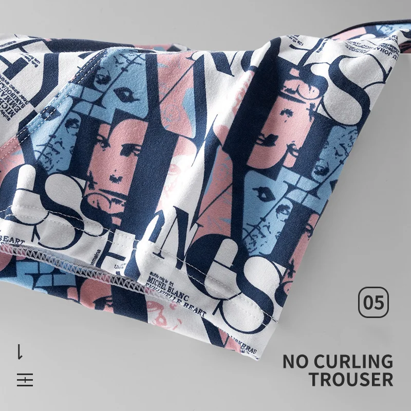 Nanjiren Men Underwear 3A Grade Antibacterial Crotch Boxer Fashion Print Soft Comfort Underpants High Elasticity  Male Panties