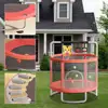 Kids Trampoline with Basketball Hoop, Swing, Sandbag, Ocean Balls, 440lbs Indoor Outdoor Trampoline with Enclosure Net 2