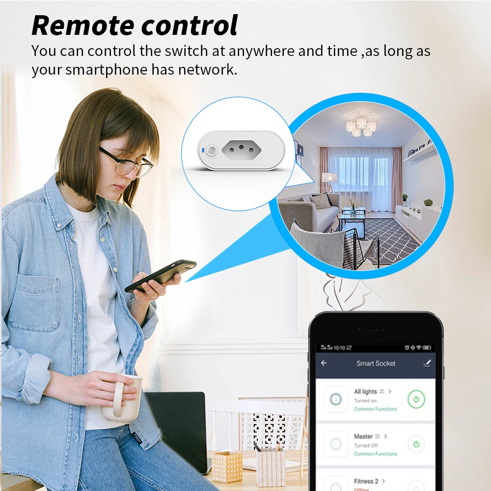 

Смарт-розетка Tuya с поддержкой Wi-Fi, 16 А