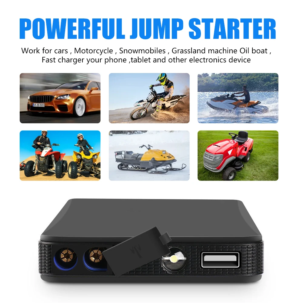20000mAh Car Jump Starter Box Battery Charger Pack Booster Power Bank USB Port Portable Car Battery Booster Starting Device