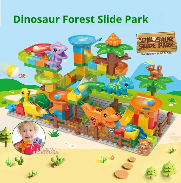 Pista De Canicas Dinosaurios Bloques De Construcción Para Niños