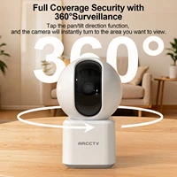 Caméra de surveillance WiFi ARCCTV 2K pour bébé, caméra de sécurité HD avec conversation bidirectionnelle, vision nocturne IR, caméra PT 360° °   Suivi automatique 2