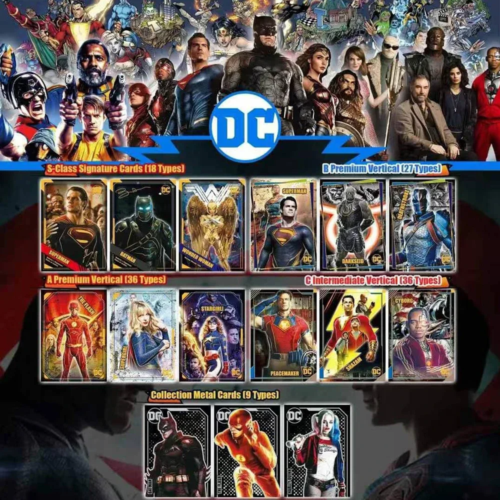 Superman S Cards Marvel The Avengers Booster Box DC Movie Series Justice League Peripheral Toy amiibo cards pokemon cards game cards animation game cards anime cards yugioh cards anime trading cards collectible cards football trading cards