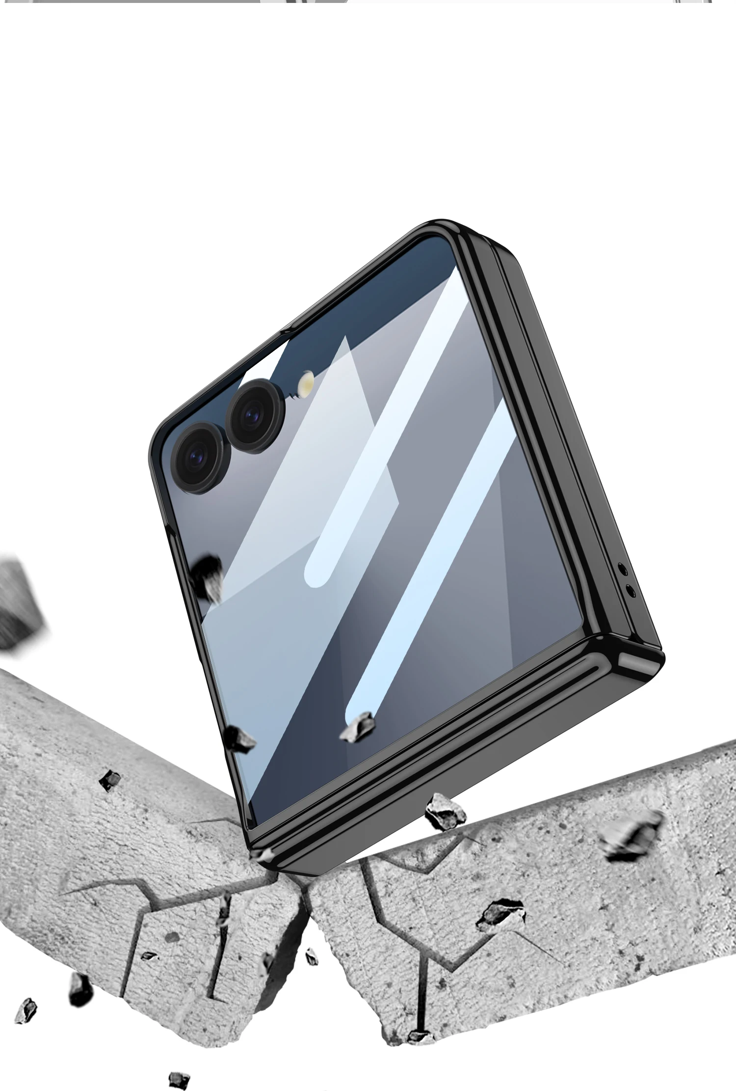 Magnetic Hinge Plating Clear Case for Samsung Galaxy Z Flip 7 6 Outer Screen Pro