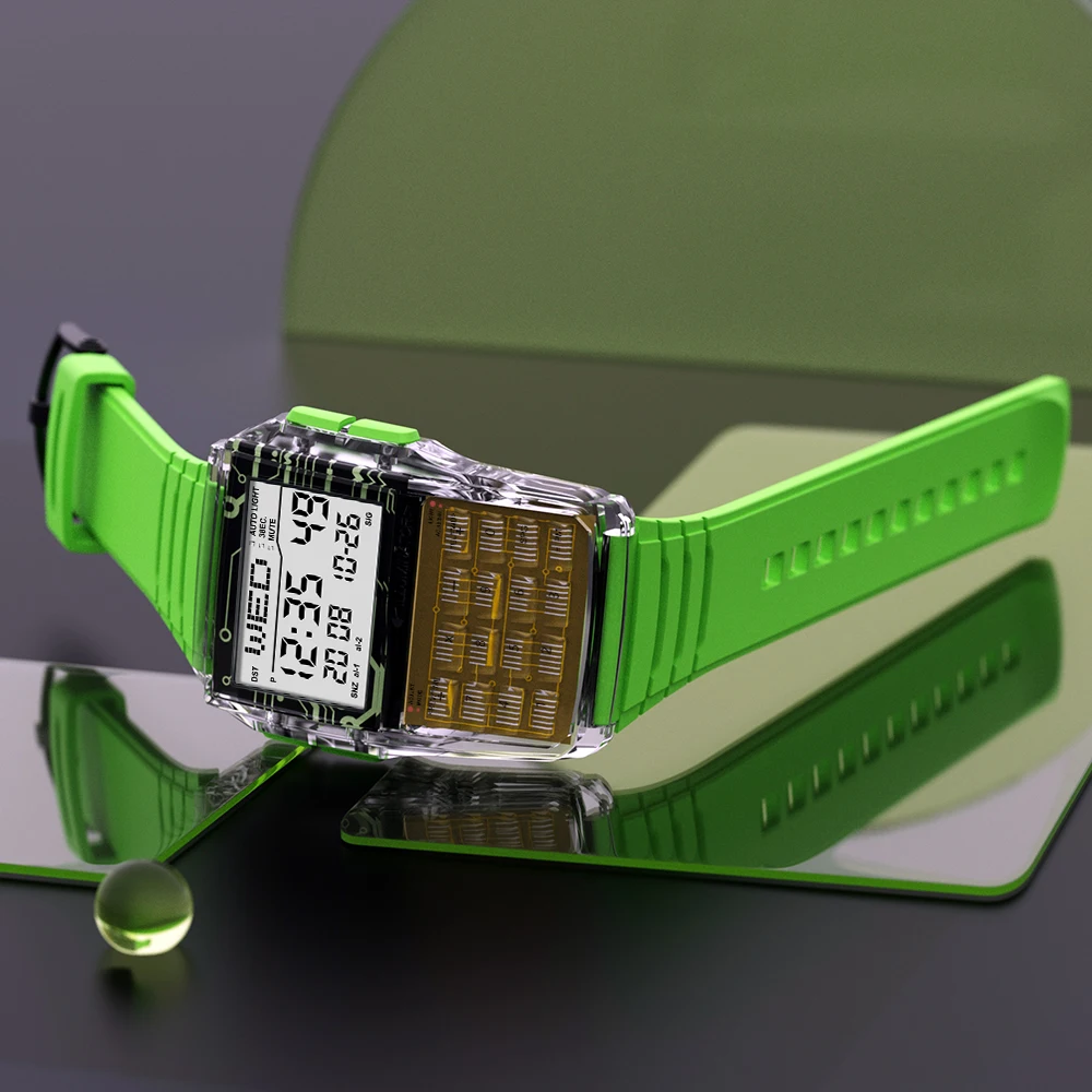 Men & Women Student Watches Vintage Creative Design Calculator Watch Date Calculation Digital Electronic Small Square Watch 3