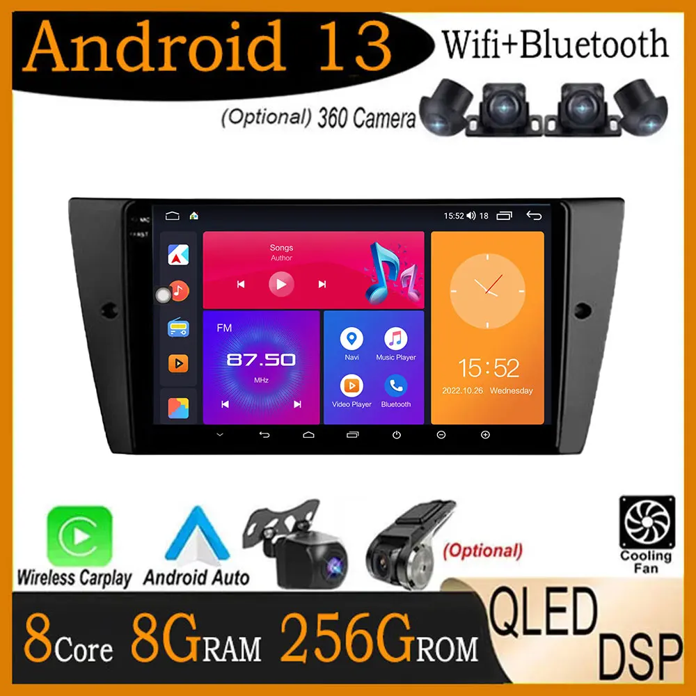 

DSP QLED IPS Screen For BMW 3 Series E90 E91 E92 E93 2005 - 2013 Car Player Radio GPS Navigation Multimedia Android auto