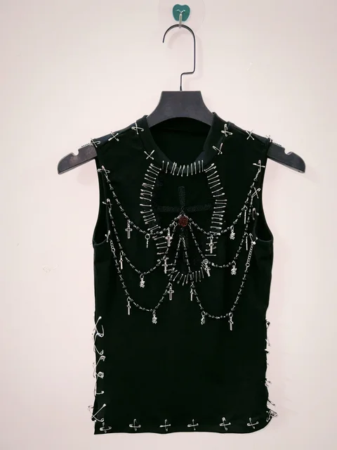 Cross Chain High Neck Top 2