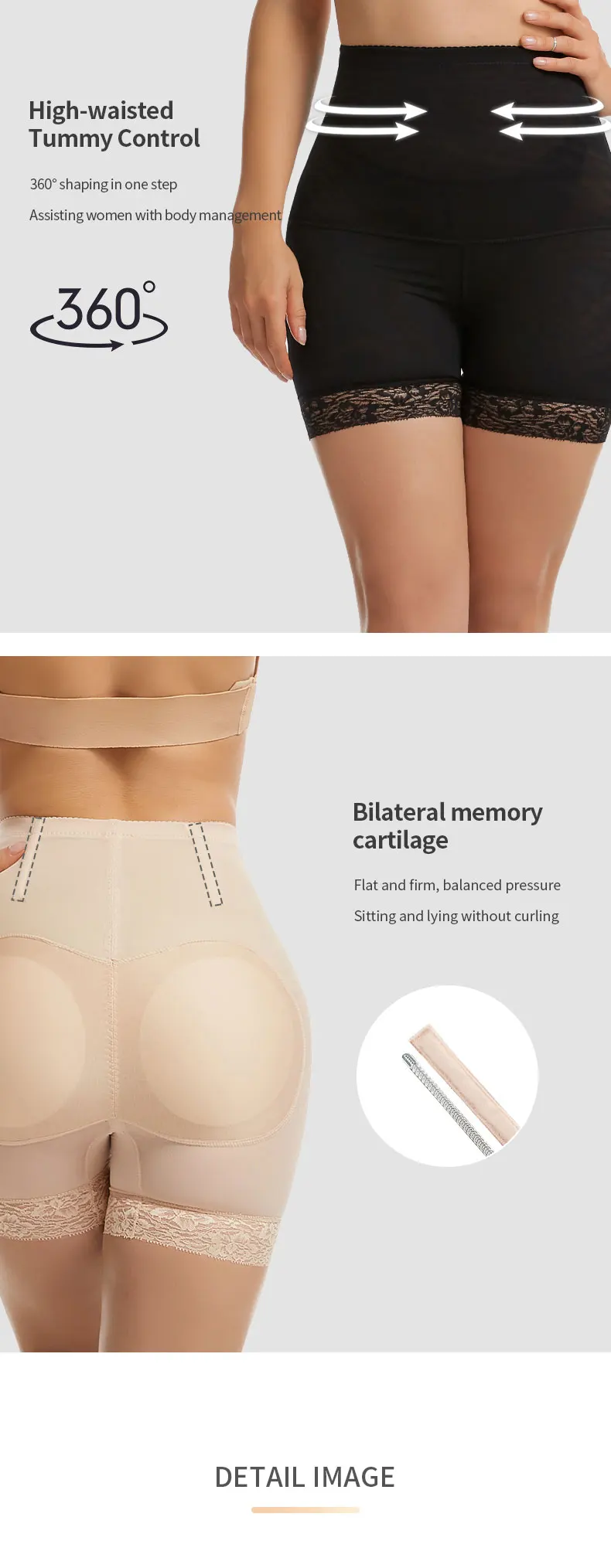 Women Butt Lifter Panties Padded Shapewear Hip Enhancer Pads Shorts Seamless Underwear Tummy Control Boyshorts Female Underwear