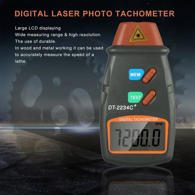 Tl-900 Tachymètre Laser Tachymètre numérique Tachymètre sans contact Plage  de mesure: 2.5-99999rpm Digital Lcd Motor Wheel Tour Speed Meter